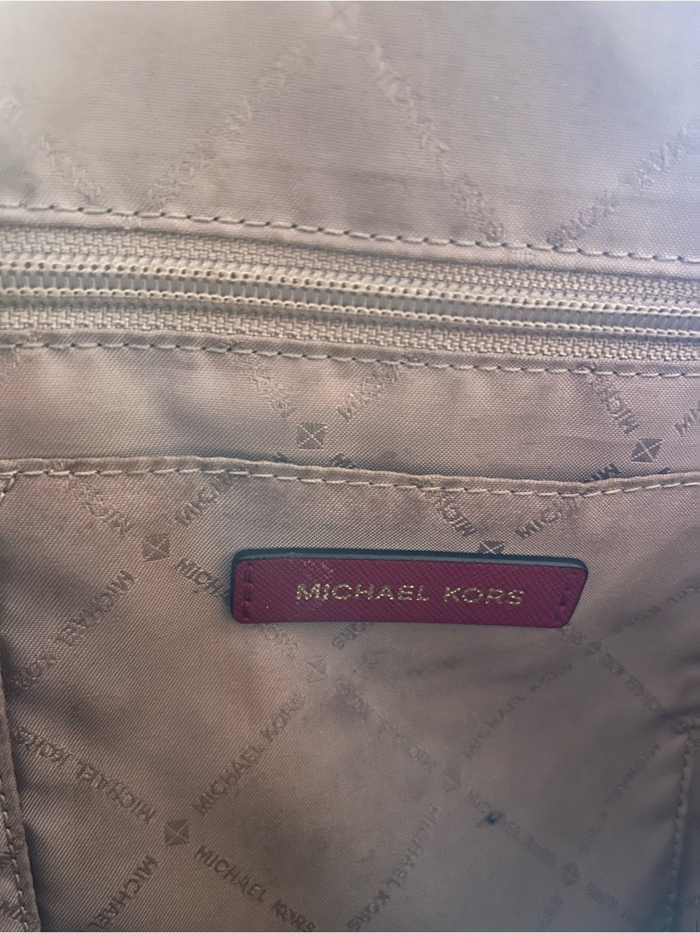 Michael Kors Red Saffiano Dome Satchel with Gold Charm - Picture 8 of 12